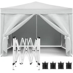 Canopy Tent 10'x10' Pop Up Canopy Tent With 4 Removable Sidewalls, Outdoor Party Canopies With 4 Weight Bags & Carry Bag For Garden Wedding Camping -Home Decor Store GUEST 6b0d3b9c 5813 4c94 8226 434c6ee47258