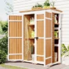 Outdoor Storage Shed, Sheds & Outdoor Storage With Waterproof Roof, 7 Different-size Compartments, Hooks Storage Shed Large