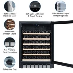 24'' Wine Cooler Refrigerator - 46 Bottle Capacity, Stable Temperature Control, Digital Control Panel -Home Decor Store GUEST 6c9507a7 ced7 4dbd bfda 05fa8c86456d