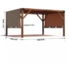 WhizMax 12'X 14' Cedar Wood Luxury Outdoor Pergola With High-Quality Fabric Canopy