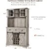 72" Tall Kitchen Pantry Cabinet, Farmhouse Kitchen Hutch Storage Cabinet With Sliding Barn Door