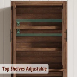 Tall Kitchen Pantry, Pantry Storage Cabinet With 2 Glass Doors & Adjustable Shelves, Farmhouse Freestanding Pantry Cupboard -Home Decor Store GUEST 6e0bb6c1 4f79 4f39 a80e ae0fc4e957ed