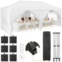 10x20 Pop Up Canopy Tent With 6 Removable Sidewalls, Commercial Heavy Duty Pop Up Canopy Tents For Parties,10x20 Tents With Roller Bag, White -Home Decor Store GUEST 6f08cdb3 9914 4c43 92c8 62bca24225f5