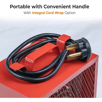 240v 4800w Electric Industrial Garage Heater For Garages, Workshops, With Cord Wrap And Carrying Handle, Thermostat Control, Overheat Protection 3 240v 4800w Electric Industrial Garage Heater For Garages, Workshops, With Cord Wrap And Carrying Handle, Thermostat Control, Overheat Protection - Image 3