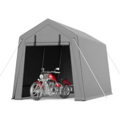 Motorcycle Storage Sheds 7x15 FT, Portable Shed With Rolled Up Zipper Door, Waterproof, Storage Tent Heavy Duty For Motorcycle, Garden Tools, Grey -Home Decor Store GUEST 6f836db8 ce93 47be b35f 6a66a890808c