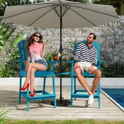 Outdoor Adirondack Barstools With Connecting Tray, Tall Adirondack Chairs Bar Chairs For Deck, Balcony, Backyard, Patio Bar Stool Chair With High Back 5 Outdoor Adirondack Barstools With Connecting Tray, Tall Adirondack Chairs Bar Chairs For Deck, Balcony, Backyard, Patio Bar Stool Chair With High Back - Image 5