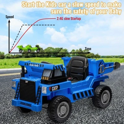 Ride On Dump Truck, 12V Ride On Car With Remote Control, Electric Dump Bed And Extra Shovel 4 Ride On Dump Truck, 12V Ride On Car With Remote Control, Electric Dump Bed And Extra Shovel - Image 4