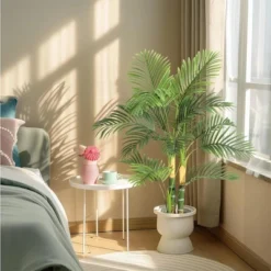 Golden Cane Palm Artificial Tree,4ft Fake Tropical Palm Plant, Pre Potted Faux Greenery Plant For Indoor Outdoor Home Decor Office House(Set Of 2) -Home Decor Store GUEST 71de5e6c 3af7 4478 aca3 5a6f69b888e5