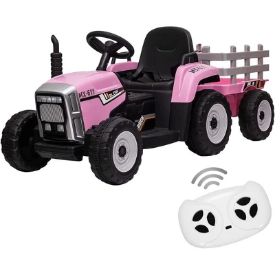 12V Ride On Tractor With Trailer & Remote Control,Speed Up To 5mph, Toddler Electric Vehicle Car With LED Headlights 8 12V Ride On Tractor With Trailer & Remote Control,Speed Up To 5mph, Toddler Electric Vehicle Car With LED Headlights - Image 8