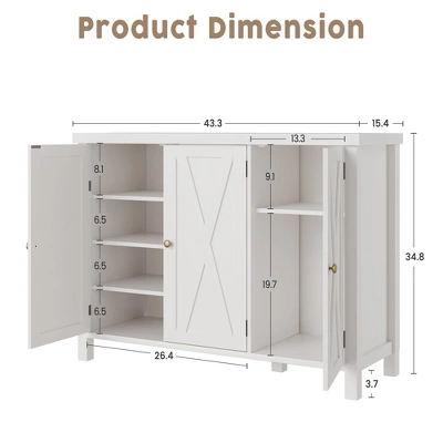 Shoe Cabinet With Doors, Farmhouse 35'' Shoe Storage Cabinet For Entryway, 4-Tier Shoe Cabinet With Storage, Large Shoe Organizer Cabinet, White 1 Shoe Cabinet With Doors, Farmhouse 35'' Shoe Storage Cabinet For Entryway, 4-Tier Shoe Cabinet With Storage, Large Shoe Organizer Cabinet, White