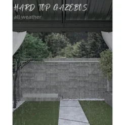 10x14 Ft Hardtop Gazebos With Heavy Duty Double Roof, Nettings And Curtains -Home Decor Store GUEST 75b49d86 d2ae 4738 9264 c79fa439994a