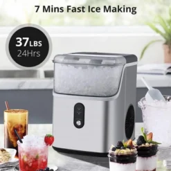 Nugget Ice Machine Maker Countertop,Portable Ice Maker,33lbs/24H