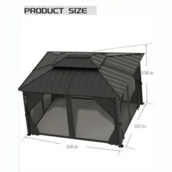 10x14 Ft Hardtop Gazebos With Heavy Duty Double Roof, Nettings And Curtains -Home Decor Store GUEST 772d352e fd7c 4d13 9306 748c804b2248