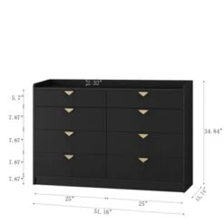 8 Drawer Double Dresser With LED, Modern Dressers Chest Of Drawers With Fluted Panel, Storage Dresser Organizer, Dresser For Bedroom, Living Room -Home Decor Store GUEST 78d139e2 422e 40ab 9528 fd1561d0346e