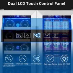 24 Inch Wine And Beverage Refrigerator, Dual Zone Wine Cooler With Glass Door Hold 20 Bottles And 78 Cans -Home Decor Store GUEST 79f92083 bdc8 4564 be77 36e2ed899345