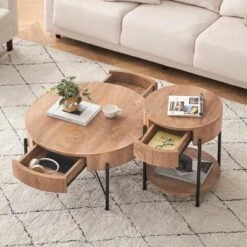 End Table Round Side Table With Drawer Circle End Tables Wooden Bedside Table -Home Decor Store GUEST 7bc65084 e0cd 4b9e bf05 220d4baced31