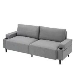 Loveseat Sofa Couch For Living Room, 80" Modern 2-Seater Couch £¬Comfy Mid Century Modern Couch For Bedroom, Office, Apartment, Grey