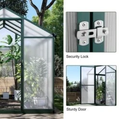6x8 FT Greenhouse For Outdoors, Polycarbonate Greenhouse With Quick Setup Structure And Roof Vent -Home Decor Store GUEST 7df68e02 fe7f 4de3 89c0 eed8c1c12603