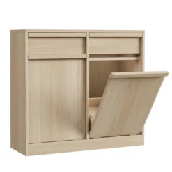 Double Tilt Out Trash Cabinet, Hidden Trash Cabinet With 20 Gallon Storage, Freestanding Garbage Can Cabinet For Kitchen Dining Room -Home Decor Store GUEST 7fcd9077 b24a 436b b0ae be5dca841907