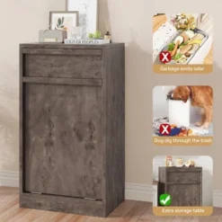 Trash Cabinet Tilt Out, Hidden Trash Cabinet 10 Gallon Pet-Proof Trash Bin Holder, Free Standing Garbage Can Cabinet -Home Decor Store GUEST 80feb863 019e 4716 9b85 432029f22d11