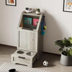 Flip Top Dog Food Storage Container, Wood Pet Storage Cabinet With 2 Pull-Out Elevated Dog Bowls -Home Decor Store GUEST 811af4f1 2836 485d 8409 54b87cce4fc6