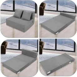 Olding Sofa Bed, Foldable Couch Bed With Pillow, Convertible Sleeper Chair Mattress, Futon Floor Couch With Memory Foam Washable Cover, Gray 17 Olding Sofa Bed, Foldable Couch Bed With Pillow, Convertible Sleeper Chair Mattress, Futon Floor Couch With Memory Foam Washable Cover, Gray -Home Decor Store GUEST 812e0994 305f 4ab0 9523 668e613cb005