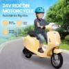 24V Kids Motorcycle For Big Kids, 14MPH Max Speed Electric Motorcycle With 350W Motor