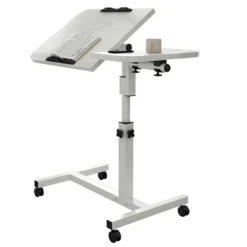 Movable Overbed Table With Wheels 23.6-37.4in Adjustable Height Overbed Table Rolling Tray Table Medical Bedside Desk With 0-90Degrees Tilting Surface -Home Decor Store GUEST 81a37680 fcde 4f25 bf23 c8e568708a4c