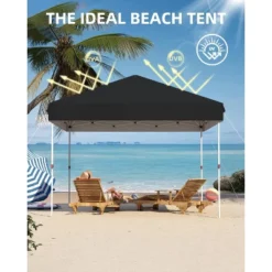 10x10ft Pop Up Outdoor Canopy,3 Adjustable Height UV Protection For Camping,Parties,Outdoor Events