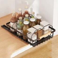 Pull Out Cabinet Organizer, No Drill Pull Out Shelves For Cabinets Multifunctional Sliding Mesh Cabinet Basket For Kitchen Pantry Bathroom Bedroom -Home Decor Store GUEST 8239d428 60fe 474a a40a aae6486f820a