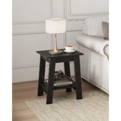 Farmhouse End Table – Rustic 2-Tier Side Table With Storage Shelf, Narrow Nightstand, Minimalist Accent Table For Living Room And Bedroom -Home Decor Store GUEST 82af790b 7968 41f9 bcd1 e472539b5fe3
