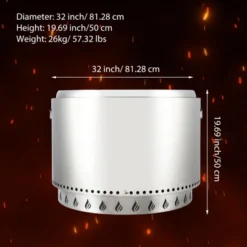 Stove Bonfire With Stand, 27 Inch Smokeless Firepit, 360° Airflow & Removable Ash Pan, Stainless Steel Wood Burning Fireplace -Home Decor Store GUEST 82f84a61 aea8 4c89 aa4b 6471c90f4762