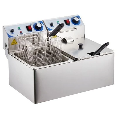 Whizmax Electric Deep Fryer, 10 L X 2 Deep Fryer With Basket, Adjustable Temperature Control, Nuggets, Chips & More,Stainless Steel,Sliver 7 Whizmax Electric Deep Fryer, 10 L X 2 Deep Fryer With Basket, Adjustable Temperature Control, Nuggets, Chips & More,Stainless Steel,Sliver - Image 7