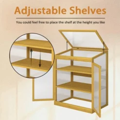 Cold Frame Greenhouse For Winter Wooden Mini Greenhouse Garden Polycarbonate Portable Greenhouse 2-Tier Greenhouse With Shelf For Outdoor Indoor Use -Home Decor Store GUEST 877680f4 f945 499e 8c7d ecfbdb96fdd3