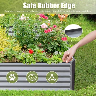 Land Guard Galvanized Raised Garden Bed Kit, Outdoor Metal Raised Garden Beds, Galvanized Planter Raised Garden Boxes For Vegetables 2 Land Guard Galvanized Raised Garden Bed Kit, Outdoor Metal Raised Garden Beds, Galvanized Planter Raised Garden Boxes For Vegetables - Image 2