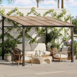 10 X 10 Outdoor Lean To Metal Awnings Large Gazebo, Hard Top Lean To Pergola Wall-Mounted 13 10 X 10 Outdoor Lean To Metal Awnings Large Gazebo, Hard Top Lean To Pergola Wall-Mounted -Home Decor Store GUEST 88dc8ea9 837f 4c36 ac8a b9d9b542aa02