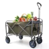Collapsible Foldable Wagon, Portable Collapsible Wagon Carts, Beach Large Capacity Heavy Duty Folding Wagon For Sports, Shopping, Camping, Hiking