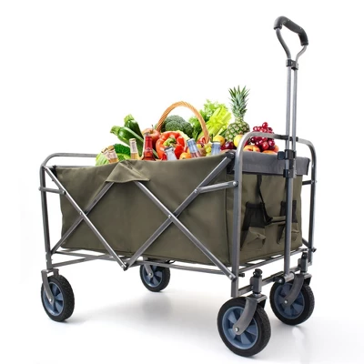 Collapsible Foldable Wagon, Portable Collapsible Wagon Carts, Beach Large Capacity Heavy Duty Folding Wagon For Sports, Shopping, Camping, Hiking 1 Collapsible Foldable Wagon, Portable Collapsible Wagon Carts, Beach Large Capacity Heavy Duty Folding Wagon For Sports, Shopping, Camping, Hiking