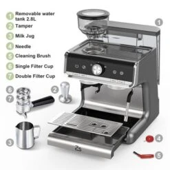 Espresso Coffee Machine 20 Bar With Built-In Grinder & Steam Wand -Home Decor Store GUEST 8bb73ebf b439 4f23 8258 30c1fc690551