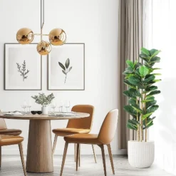 Whizmax Artificial Fiddle Leaf Fig Tree, Faux Trees With Fake Plants Fiddle Leaves Greenery With White Tall Planter For Home Office Decor -Home Decor Store GUEST 8ca4bb05 3c67 4192 a05c 85a35306236f