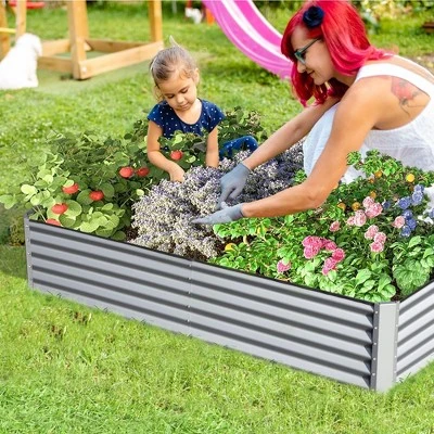 Land Guard Galvanized Raised Garden Bed Kit, Outdoor Metal Raised Garden Beds, Galvanized Planter Raised Garden Boxes For Vegetables 1 Land Guard Galvanized Raised Garden Bed Kit, Outdoor Metal Raised Garden Beds, Galvanized Planter Raised Garden Boxes For Vegetables