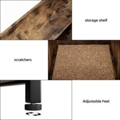 Litter Box Enclosure With Storage Shelf And Cat Claw Board, Large Hidden Cat Litter Box With Doors And Scratching Pad, Rustic Brown -Home Decor Store GUEST 8d91fd3c 4196 4936 9d00 946534eda8bb