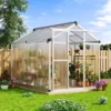 6x8 FT Greenhouse For Outdoors,Polycarbonate Greenhouse With Quick Setup Structure And Roof Vent,Aluminum Greenhouses For Outdoors Heavy Duty