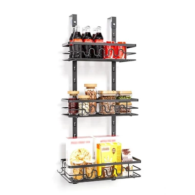 Over The Door Pantry Organizer,Hanging Basket Back Door Storage Rack Shelf,Metal Over The Door Shelves For Bathroom Kitchen Pantry Bedroom 6 Over The Door Pantry Organizer,Hanging Basket Back Door Storage Rack Shelf,Metal Over The Door Shelves For Bathroom Kitchen Pantry Bedroom - Image 6