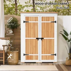 Outdoor Storage Shed, Sheds & Outdoor Storage With Waterproof Roof, 7 Different-size Compartments, Hooks Storage Shed Large -Home Decor Store GUEST 905ed0a4 e402 429b a4e8 74166681a017