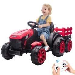 12V Kids Ride On Tractor With Trailer, Battery Powered Electric Vehicles Toy With 35W Dual Motors 18 12V Kids Ride On Tractor With Trailer, Battery Powered Electric Vehicles Toy With 35W Dual Motors -Home Decor Store GUEST 9188d7d8 e06a 433d 95b8 b2725e7def02