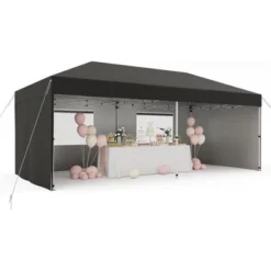 10'x 20' Pop Up Canopy Tent, Easy To Set Up And Take Down, Portable Tent With 4Pcs Sidewalls, 12 Stakes & 6 Sandbags For Backyard Wedding Party,Black 15 10'x 20' Pop Up Canopy Tent, Easy To Set Up And Take Down, Portable Tent With 4Pcs Sidewalls, 12 Stakes & 6 Sandbags For Backyard Wedding Party,Black -Home Decor Store GUEST 91b47932 48e3 467a 9289 28700185833c