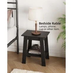 Farmhouse End Table – Rustic 2-Tier Side Table With Storage Shelf, Narrow Nightstand, Minimalist Accent Table For Living Room And Bedroom -Home Decor Store GUEST 92923f5c ec35 4f70 91bb d86229ef3ae1