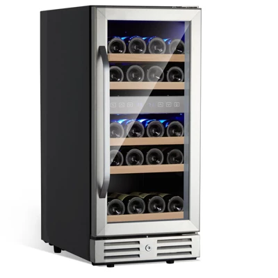 Mini Fridge 15 Inch Wine Cooler Under Couter, 29 Bottle Dual Zone Wine Fridge Wine Cooler Refrigerator With Digital Temperature Control 8 Mini Fridge 15 Inch Wine Cooler Under Couter, 29 Bottle Dual Zone Wine Fridge Wine Cooler Refrigerator With Digital Temperature Control - Image 8