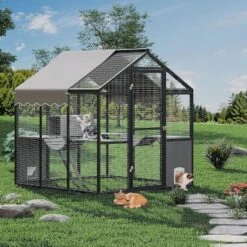 Aluminum Extra Large Outdoor Cat Enclosure For Multiple Cats, Large Cat Run, Cats Run Enclosure Walk In Kitten Condo With Channels, UV Proof Cover -Home Decor Store GUEST 92eddf11 9258 4d67 8159 399007d9bdad